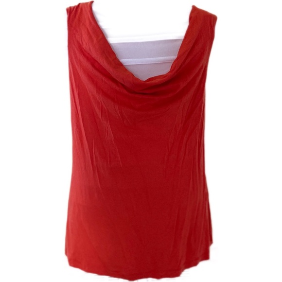 Vince Camuto Orange Scoop Back Drape Neck Top - Picture 2 of 8